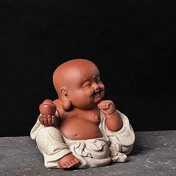陶器製 赤ちゃん ベビーベッド フィギュア Amazon.com: XXZY Buddha Statue Creative Monk Doll Cute